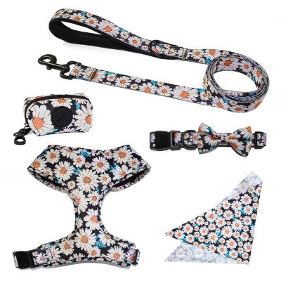 China Sela Waterproof High Quality Pattern Personalized Warm Dog Harness Collar Set Vest For Dog for sale