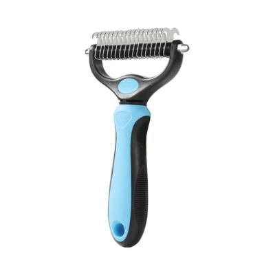 China Viable Safety Stainless Steel Do Not Hurt Skin Comb Dog Cat Dog Pet Hair Grooming Needle Double Sided Brush and Comb for sale