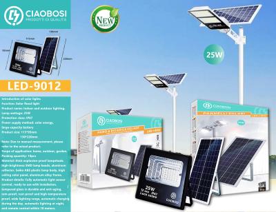 China Warehouse ciaobosi high quality solar led floodlight LED-9012 waterproof outdoor 25W solar led floodlight for sale