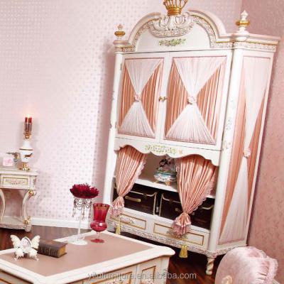 China Bedroom Furniture Wooden European Style Antique Set whole House customization solid wood frame French classic white wardrobe for sale