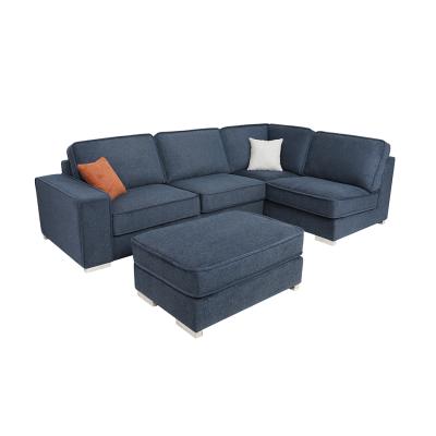 China (Other) Comfortlands Newcomer Adjustable Best Selling New Modern Italian Sectional Corner Sofa With Canvas Ottoman for sale