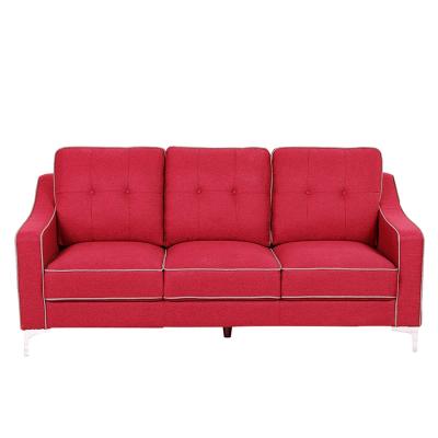 China Modular Sofa Set 3 Seater Modern Red Linen Fabric Couch Living Room Sofa for sale