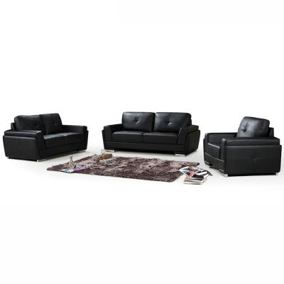 China Modular 6 seater sofa sets , black leather sofa set 3 2 1 seat for sale