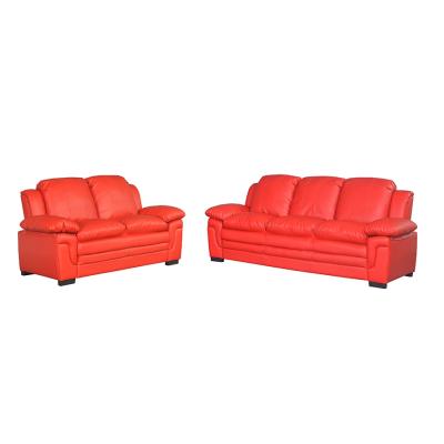 China Wholesale Cheap Modern Simple Living Room Home Furniture Foldable Set Luxury Relax Leisure PU Red Leather Sofa for sale