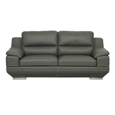 China Contemporary high quality modern 3 seater leather sofa with stainless steel leg for sale