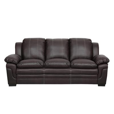 China 3 Seater Modular Modern Furniture Living Room Brown Leather Sofa for sale