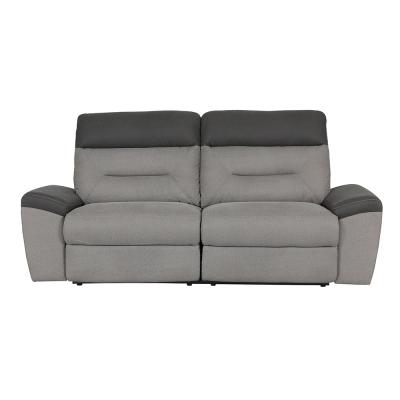 China Modern Luxury Extendable Gray Fabric Manual Recliner Sofa Set for sale