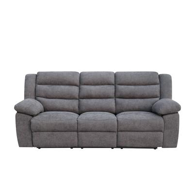 China Luxury Light Gray Living Stretch Comfortlands Knit Fabric Two Seater Recliner Three Seater Sofa Chair for sale