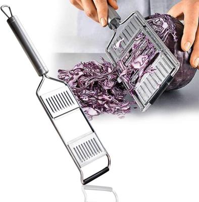 China Multifunctional Vegetable Shredder Adjustable Manual Cutter Grater 3-in-1 Stainless Steel Vegetable Slicer for sale