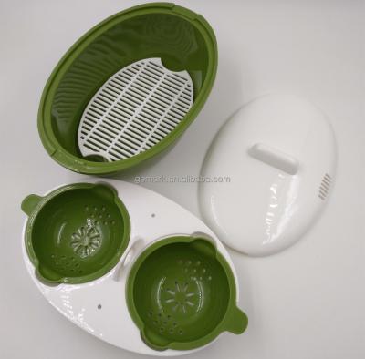 China Household Microwave Egg Poacher Microwave Egg Cooker Food Steamer Egg Maker New for sale