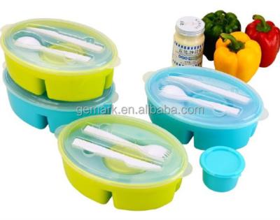 China Sustainable Cold To Go Food Container With Fork Spoon And Removable Freezer Pack for sale