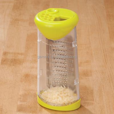 China Sustainable Kitchen Fruit Vegetable Tools Grate And Shake Cheese Grater With Storage And Serving Container for sale