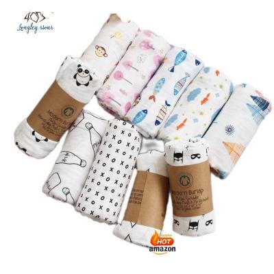 China Wearable Professional Manufacturing Customized Design 70% 30% Cotton Bamboo Muslin Wraps Bamboo Panda Baby Blanket Sets for sale