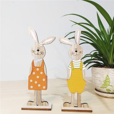 China Hot Sale China Europe Style Wooden Craft Rabbit Ornament for sale