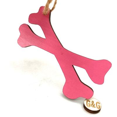 China 2022 Europe Factory Easter Wood Crafts Custom Wooden Pink Pendant Gifts Easter Wooden Crafts for sale