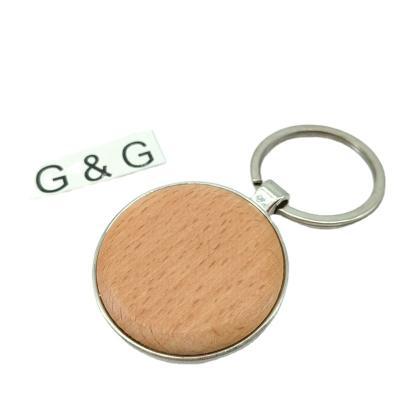 China Custom Logo Key Chain Promotional Gift Souvenirs Wooden Wooden Key Ring Decoration Nature Wood for sale