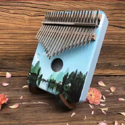 China Play Music Mahogany Kalimba Factory Painting Kalimba Wood Crafts Factory Kalimba Accessories for sale