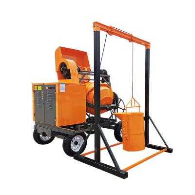 China 350 mixing capacity Portable Concrete Mixer mobile machine pump diesel cement with lift for sale in ghana for sale