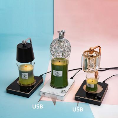 China A warmer gu10 110-240V usb size wax melting censer modern adjustable crystal electric candle warmer lamp for sale