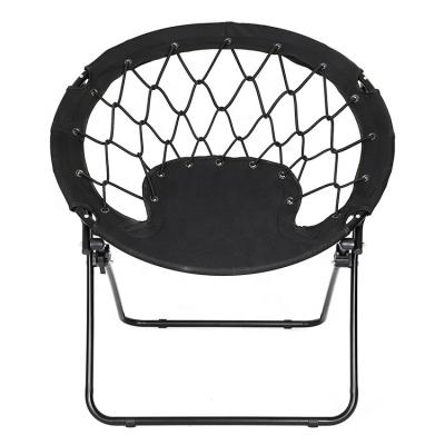 China Outdoor Folding Stools Metal Furniture Garden Steel Frame Around Bungee Chair Beach Canvas Moon Heavy Duty Folding Camping Chair for sale