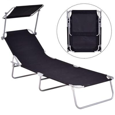 China Modern Outdoor Hot Selling Equipment Sun Black Beach Foldable Lounge Chair for sale