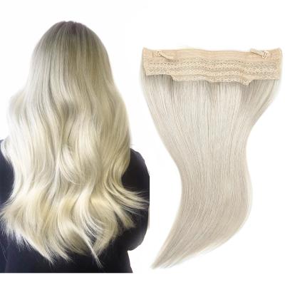 China Silky Straight Best Selling Luxury Natural Straight Human Remy Hair Invisible Wire Halo Hair Extensions Halo Hair Extensions for sale