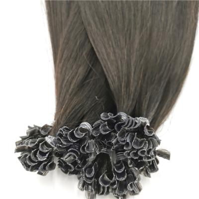 China Wholesale Price Tangle Free Keratin Double Tip Pre Bonded Remy U Tip Hair Pulled Extension Remy Nail Hair Extensions Russian for sale