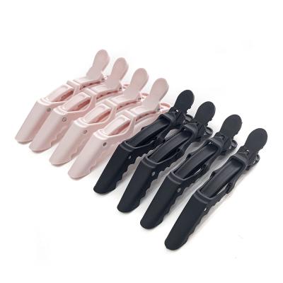 China Pink Alligator Professional Black Hair Salon Slip Claw Clip Salon Hair Sectioning Clips Leopard With Matte Logo for sale