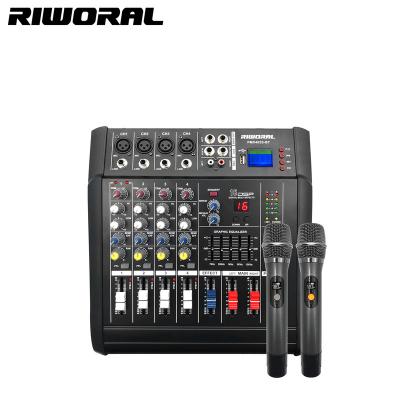 China Sound Canceling Hot Sales PMX402D Performance Stage Speaker Audio Mixer 4 Channels Professional Audio Mixer With MIC for sale