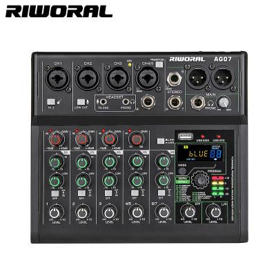 China 6+1 Channels AG07 Hot Selling Professional DJ Stage Performance 88DSP BT Audio Mixer AG07 for sale