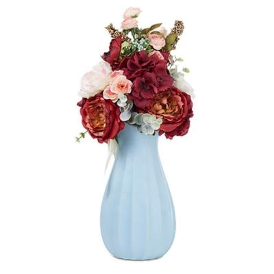 China Durable 20 Heads Peony Rose Home Wedding Decoration Artificial Silk Flower Bouquet for sale