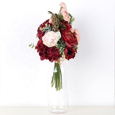 China Factory Wholesale High Quality Artificial Peony Rose Flower Bouquet For Home Wedding Party Decor Eco - Friendly for sale