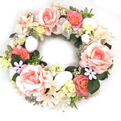 China Home Rose Flower Easter Egg Silk Garland Eco-friendly High-end Hotel Decoration for sale