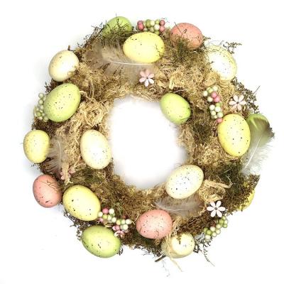 China Hotel Eco-friendly Home Office Easter Decoration Indoor Rattan Egg Feather Garland Supplies Wholesale for sale