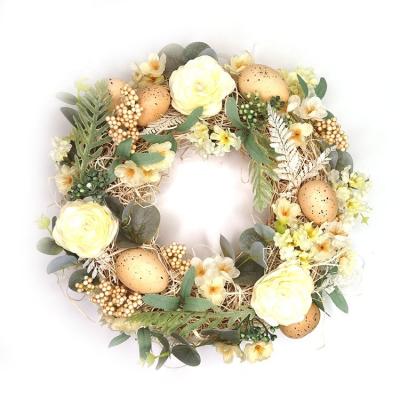 China Factory Direct Sale Eco-friendly Easter Decoration Spring Front Door Egg Flower Garland for sale