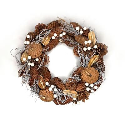 China Eco-friendly Autumn Decoration Artificial Dried Full Pinecone Garland For Home Office Stores Hotel for sale