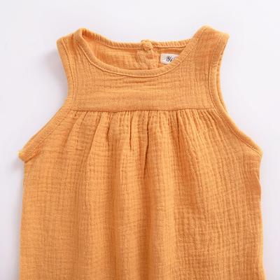 China Breathable Popular European And American Children Clothes Multicolor Children'S Soft Cotton Vest Canvas Top for sale