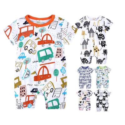 China Baby Clothes Newborn Baby Clothes Short Sleeve Baby Rompers Print Cotton Baby Rompers Kids Cartoon Toddler Jumpsuit Custom Made for sale