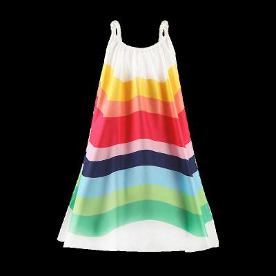 China 1 2 3 4 5 6 Years Rainbow Breathable Children Summer Casual Sunbathing Suspenders Clothes Kids Girl Beach Casual Outfits for sale