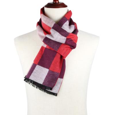 China Soft Smooth Feeling Zhonghe Handmade Men Luxury Red Acrylic Autumn Winter Fashion Scarf for sale