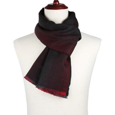 China Soft Smooth Feeling Zhonghe China Factory Custom Luxury Designer Burgundy Acrylic Men Scarf for sale