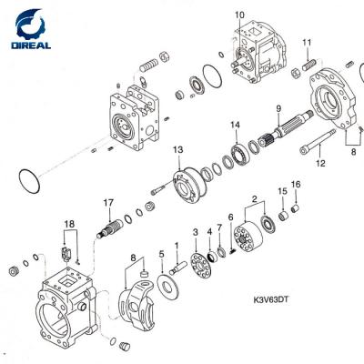 Cina Hydraulic Main Pump Parts K3V63dt in vendita