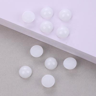 China Jewerly Finding 4~14MM Like White Jade Half Round Cabochon Beads, White Glass Beads Flat Back Stone, Glass Cabochons For DIY Jewelry Findings for sale