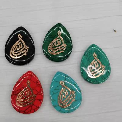 China Other Turquoise stone pendant with customizable patterns,shape and text for DIY jewerly finding for sale