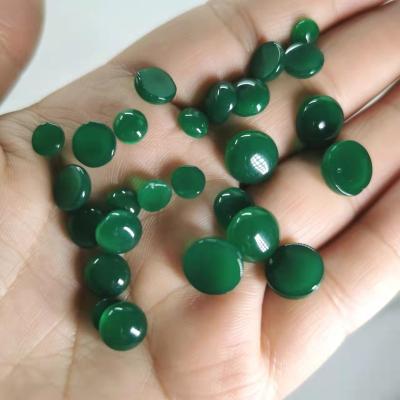 China None 6mm8mm10mm Like Jade Beads, Green Round Glass Cabochons Beads Flat Back For DIY Jewelry Findings for sale