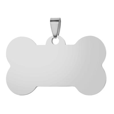 China Global Personalized Bone Shape Titanium Steel Tag Blank Steel Material Identification Tag for sale