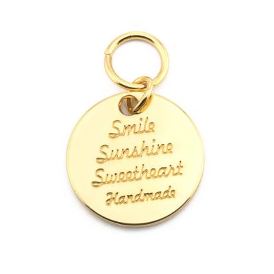 China Global Make Personalized Round Brass Pendant Tag For Bags Custom Bag Tags for sale