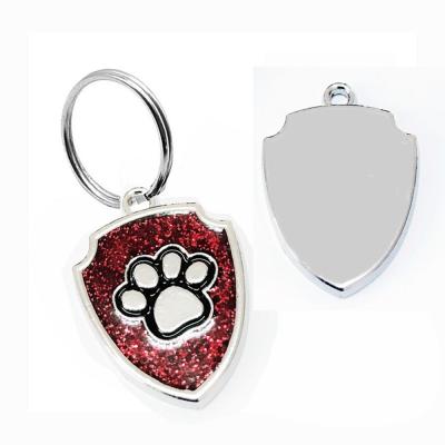 China Custom Europe Shield Shaped Pet ID Tags Metal Ornamet Pendant Collar Tags for sale