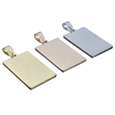 China Europe Blank Titanium Steel Dog Tag Making Logo Square Military Tags Custom for sale