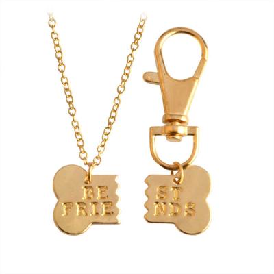 China Europe Dog Lover Gifts Best Friends Dog Bone Master Chain Necklace BFF Charm Friendship Jewelry for sale